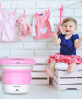 Portable Folding Mini Washer for Delicates and Small Things Like Baby Clothes and Underwear, Great for Apartments, Camping, RVs
