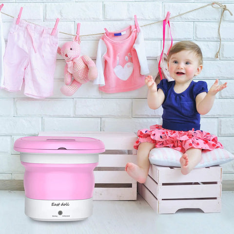 Portable Folding Mini Washer for Delicates and Small Things Like Baby Clothes and Underwear, Great for Apartments, Camping, RVs