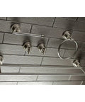 Concord 5 Piece Bathroom Accessory Set In Brushed Nickel For Wall Mount With 24 Inch Double Towel Bar Towel Ring Toilet Paper Holder And Two Robe Hooks Plus Easy Mounting Hardware displayed on wall