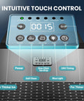 Control panel of Top Shelf Commercial Ice Maker with touch buttons, timer display, and self-clean feature for easy ice production.