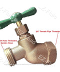 Heavy Duty Solid Brass Garden Hose Bib With 3/4 Inch Fip Inlet And Male Hose Thread Outlet No Kink Outdoor Water Faucet Shut Off Valve detailed view of valve