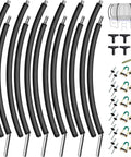 Heavy Duty 6 Pack Curved Trampoline Replacement Poles Universal Fit For Eight To Sixteen Foot Frames Thickened Galvanized Steel components layout