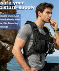 Hydration Chest Vest With 2L Water Bladder, Lightweight Running Backpack for Women and Men in black with adjustable straps