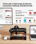3500mW Desktop Laser Engraver With Ultra Fine 0.04x0.04mm Spot connected to software on various devices