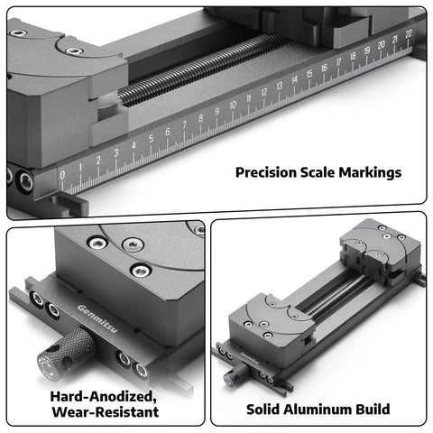 Fractal Vise With 100 Degree Adjustable Jaw For Irregular Shapes And Tall Pieces 120mm Clamping Range Dual Fixation Design Keeps Your Clamping Game Tight On CNC Router Machines, solid aluminum, precision scale