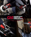 90 Ft-Lbs Cordless 12V Max Mini Impact Wrench with LED used in automotive and construction tasks