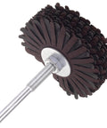 Seven Pack Abrasive Cloth Flap Wheel With One Quarter Inch Shank 80mm Diameter For Woodworking Root Carving And Furniture Polishing Grits 80 120 150 180 240 320 400