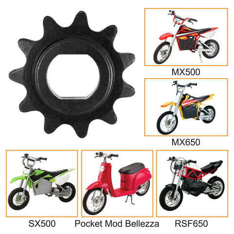 11T 25H Chain Motor Sprocket With Master Links For Dirt Bikes Mini Go Karts And Electric Scooters Replacement Gear Compatible With MX650 MX500 SX500 Dirt Bike Style Rides And Kids Electric Buggies