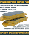 Ceramic brake pad set (front and rear) for Honda Pioneer 1000, gold backing plates