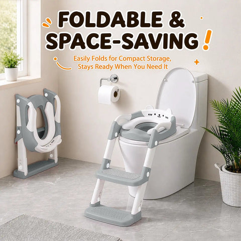 Toddler Potty Training Seat With Step Stool And Adjustable Height Toilet Trainer For Kids Features Slip Resistant Footrest That Grows With Your Kiddo And Turns Daily Bathroom Routine Into Smooth Sailing With Zero Sweat