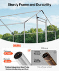Metal Chicken Coop With Large Walk In Run And Cover, 6.56 Ft Square Spire Roof Hen House Enclosure frame comparison