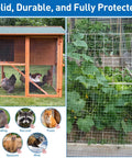 Rock Solid Galvanized Hardware Cloth 1/2 Inch Chicken Wire Fence 15.7 X 10 Feet enclosing chickens in a wooden coop.