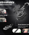 2 Pack Heavy Duty Retractable Keychain And Badge Reel Carabiner With Magnetic Closure, unbreakable sandwich construction