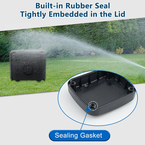 IP66 Waterproof Junction Box Outdoor Enclosure For DIY Solar CCTV And LED Projects Black 125 X 86 X 62 mm, open lid with sealing gasket
