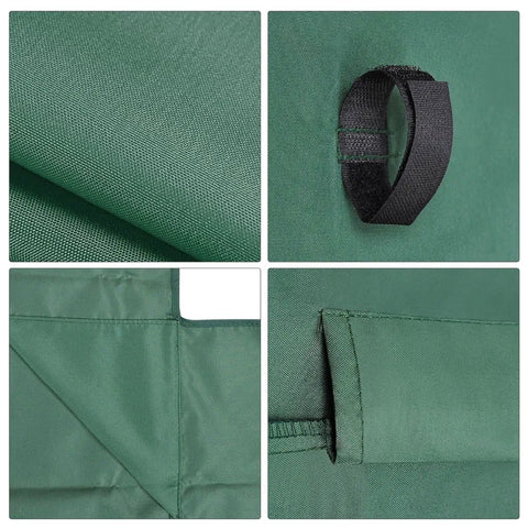 Close-up of Replacement Canopy For Outdoor Swing 66 Inch By 45 Inch Two Seat Bench Glider Shade Cover Weatherproof UV Protected Green Fabric