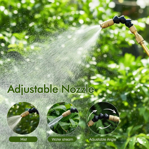 Telescoping Indoor Plant Waterer With Pump Sprayer Brass Wand And 180 Degree Adjustable Nozzle spraying water mist on plants