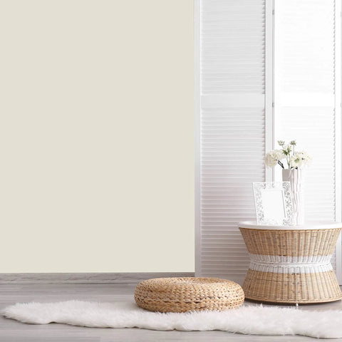 Room with beige wall painted in Signature Interior Exterior Eco Friendly Paint Snow White Low Sheen 1 Gallon
