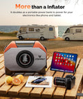 ETENWOLF VORTEX S6 tire inflator, orange cordless portable air compressor with digital display