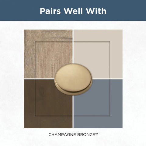 Napier Cabinet Knob Set In Champagne Bronze For Slick Kitchen And Bath Upgrade, durable zinc alloy in color palette background