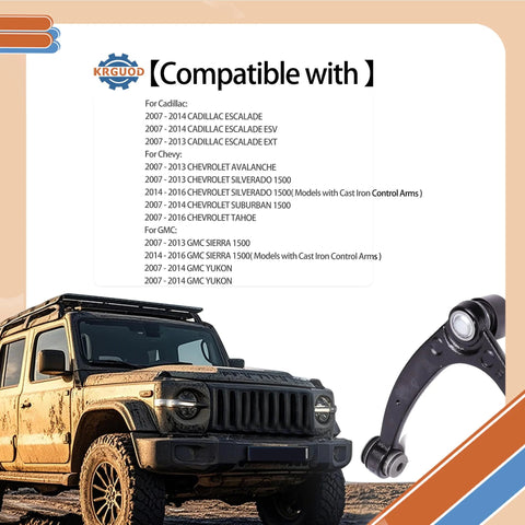 Beefy Front Upper Control Arm Set With Ball Joint For 2007 To 2014 Cadillac Escalade ESV Suburban 1500 SUV compatibility list