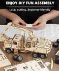 Person assembling 3D Wooden Excavator Puzzle Kit For Adults Build A Realistic Mechanical Model With 177 Laser Cut Parts