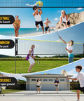 All-In-One Backyard 3-In-1 Net Set For Volleyball Badminton And Pickleball With 17Ft Adjustable Height Net in outdoor use
