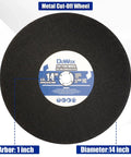 14 Inch Metal Cutting Saw Blade With 66 Tooth For Heavy Duty Chop Saws 1 Inch Arbor 2.6 mm Thin Kerf For Clean Finish Up To 1500 RPM