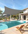 Rectangle Sun Shade Sail 8 By 10 Feet For Outdoor Patio Yard Deck Garden And Lawn, 95 Percent UV Block installed over pool area