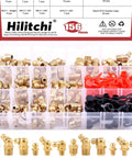 Hydraulic Zerk Fittings Kit with Caps, 156 Pcs SAE and Metric Grease Fittings, heavy duty brass in organizer box