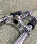 Close-up of Beefy 1 Inch Threaded Non Suspension Bicycle Fork For 26 Inch 700C And 29 Inch Wheels with double aluminum shoulder crown.