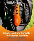 Backpacking Trowel Aluminum Shovel With Longer Handle For Ultralight Hiking And Camping attached to backpack