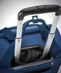 Handle and storage pocket of Underseat Carry On Spinner With USB Port, Ocean Color, Four Wheel Luggage For Quick Access Under Most Airline Seats