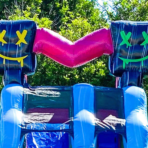 Top view of Epic 19 Foot Level Up Water Slide With Detachable Deep Pool For Kids And Adults With Blower Commercial Grade Outdoor