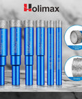 Dry Diamond Drill Bit Set Six Piece Hole Saw Kit for Granite Marble Porcelain Tile Ceramic Stone and Glass with round shanks