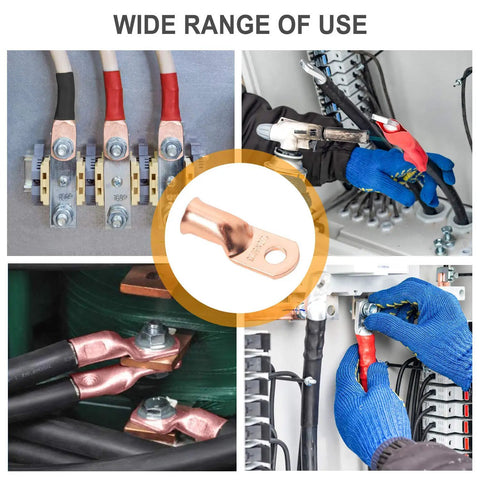 Heavy Duty Battery Cable Lug Kit With Copper Ring Terminals for various applications and uses.