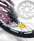Disc Brake Rotor 160mm With Six Bolts Stainless Steel For MTB Mountain Road BMX Bikes installed on bicycle wheel.
