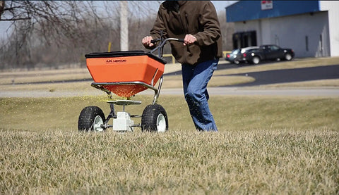 Heavy Duty 70 Pound Spreader With Stainless Steel Frame For All Flowable Materials Delivers Precise Pattern And Accuracy