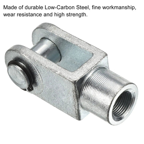 Heavy Duty M20x1.5 Air Cylinder Rod Clevis End Y Connector 94mm Length Female Thread Foot Mount 1 Pack Built To Last Industrial Automation Grade Silver Durable Low Carbon Steel Construction For Long Lasting Performance, silver steel clevis end