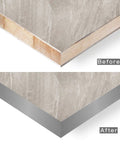 Before and after using Gray Edge Banding 2 Inch by 50 Foot Non Glued Flexible Pro Grade Durable Brushed Aluminum Veneer Edge Trim on furniture