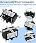 Heavy Duty 24V AC Fan Relay For HVAC Systems With Isolated Switch, Single Pole SPST, Ideal For Blowers, Humidifiers, Goodman Units, And Heat Sequencers, Includes Universal Mount Bracket, black relay with metal bracket