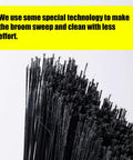 Close-up of heavy duty outdoor broom bristles, part of 54 inch reach design, ideal for courtyard garage lobby mall market floors pet hair debris cleaning
