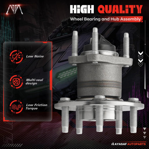 Rear Wheel Hub Bearing Assembly For Chevy Malibu 2004 To 2012 Cobalt 2008 To 2010 HHR 2008 To 2010 Classic 2004 To 2005 Pontiac G6 2005 To 2010 Saturn Aura 2007 To 2009 Five Lug One Piece Replacement Direct Fit displayed with high quality graphics
