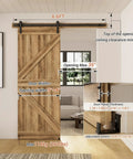 79.2 Inch Sliding Barn Door Hardware Kit With Adjustable U Shape Floor Guide, Wall Mount Rail, Door Not Included