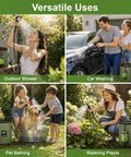 Portable Camping Shower Kit With 6000mAh Rechargeable Battery Smart LED Display used for showering, car washing, pet bathing, watering plants