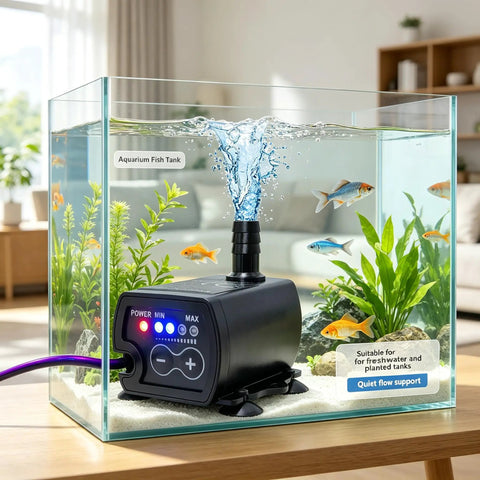 No Sweat Mini Sump Pump With Smart Water Level Sensor For Dead Simple Basement Water Removal And Adjustable Four Stage Flow Control Up To 13ft Max Lift Height in aquarium setup.