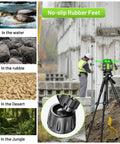 Beefy Heavy Duty Laser Level Tripod Stand, 60 Inch Adjustable Support For Laser Levels And Distance Meters, One Quarter Inch And Five Eighth Inch Mounts, Non Slip Feet, Three Way Pan Head With Bubble Level, on construction site