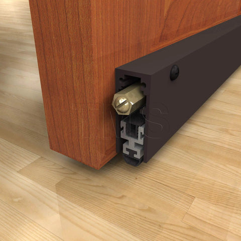 Double Neoprene Bulb Door Seal For Automatic Under Door Draft Stopper No Nonsense, Surface Mounted, 36 Inch, Dark Bronze Finish