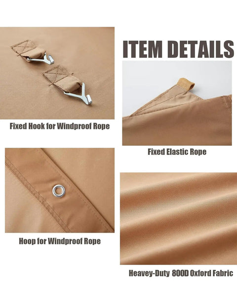 Details of 10x20 Ft Carport Replacement Canopy Top 800D Oxford Heavy Duty Waterproof Tarp Cover With 36 Ball Bungees And UV Protection