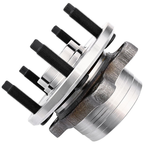 Side view of Pair Front And Rear Wheel Hub Bearing Assemblies For Ford Explorer 2011 To 2019 And Police Interceptor Utility 2013 To 2019 Drop In Replacement Hub Kit With Easy Install Front Or Rear Wheel Bearing Replacement showing 5-bolt lug pattern and ABS sensor ring.