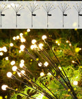 Solar Firefly Lights for Outdoor Decor 6 Pack Real Firefly Look Waterproof Swaying Garden Lights in green foliage at night